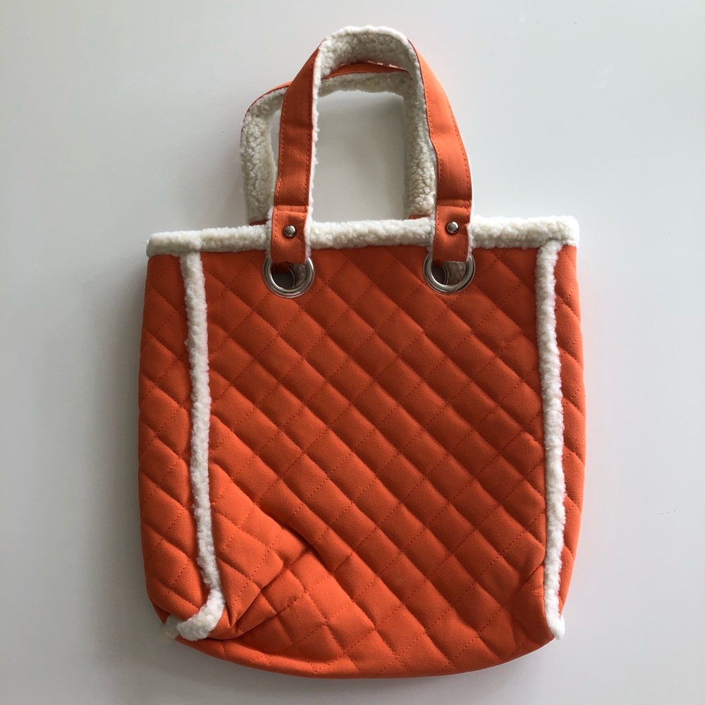 Cute faux shearling tote